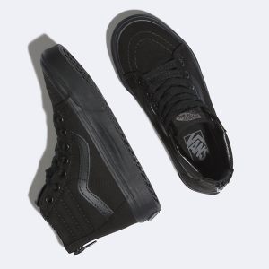 Vans Erkek Çocuk Spor Ayakkabı Pop Check Sk8-Hi Zip Siyah | 71470-538